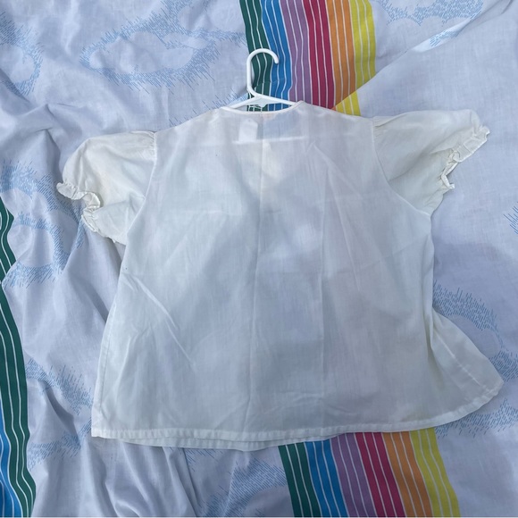 VINTAGE 70s WHITE SHEER LACE PEASANT TOP SIZE 8? COTTAGE CORE - Picture 5 of 5